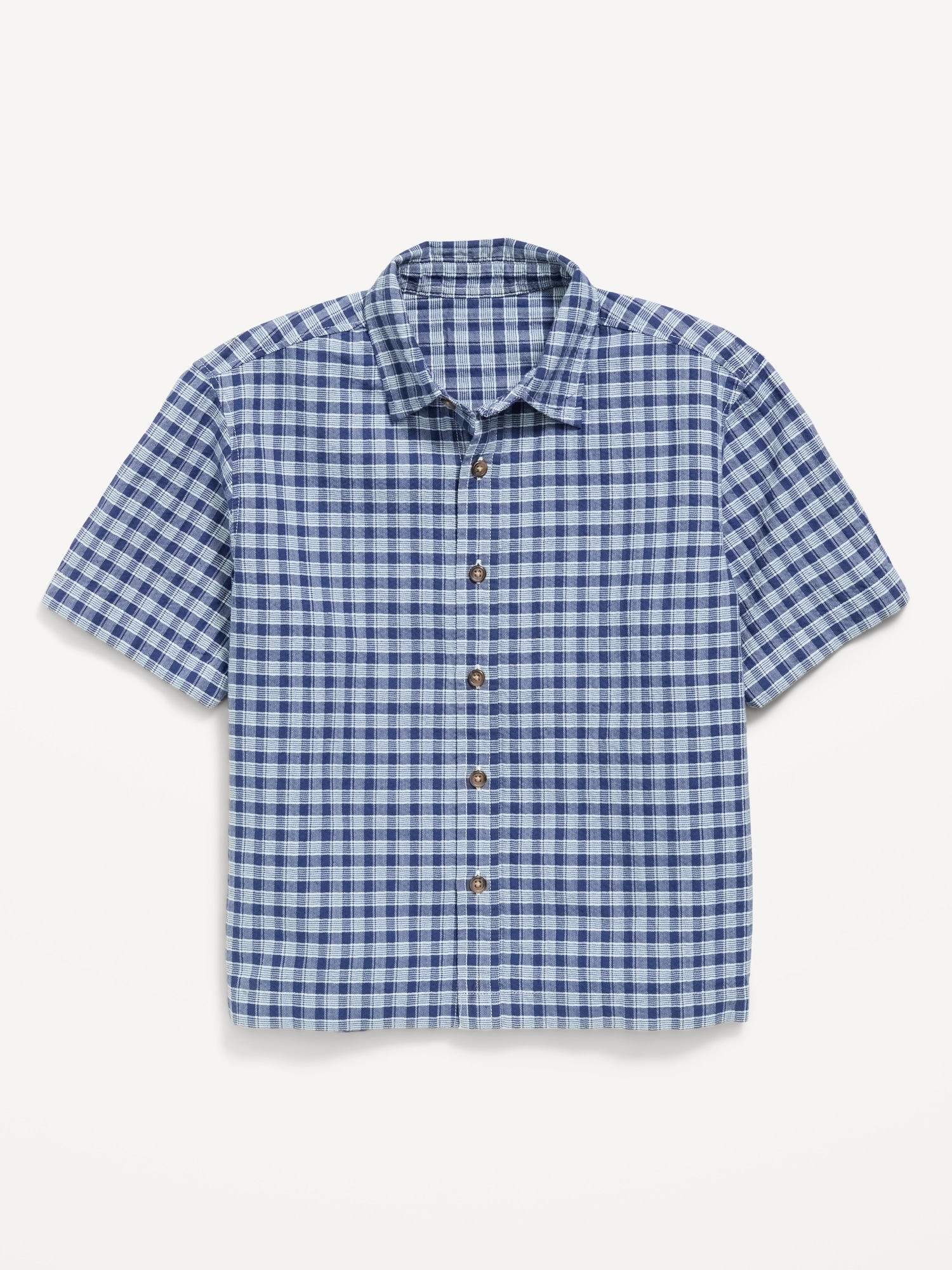 Short-Sleeve Boxy Cropped Textured Shirt for Boys