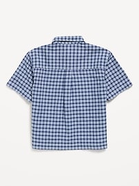 Image number 3 showing, Short-Sleeve Boxy Cropped Textured Shirt for Boys