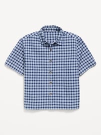 Image number 2 showing, Short-Sleeve Boxy Cropped Textured Shirt for Boys