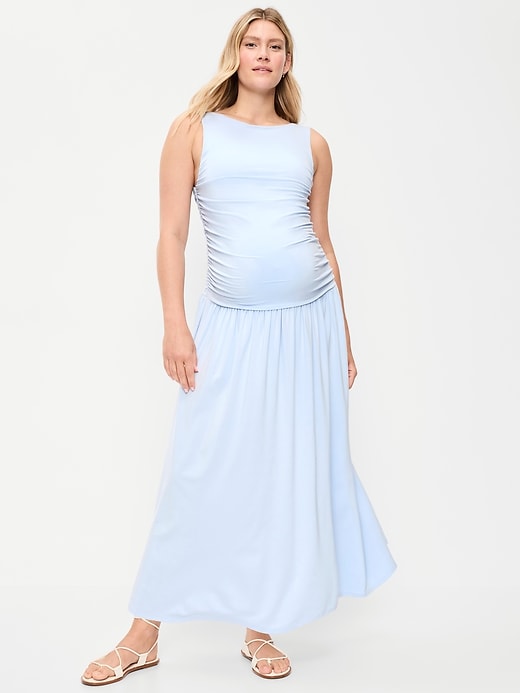 Image number 1 showing, Maternity Drop-Waist Fit & Flare Dress