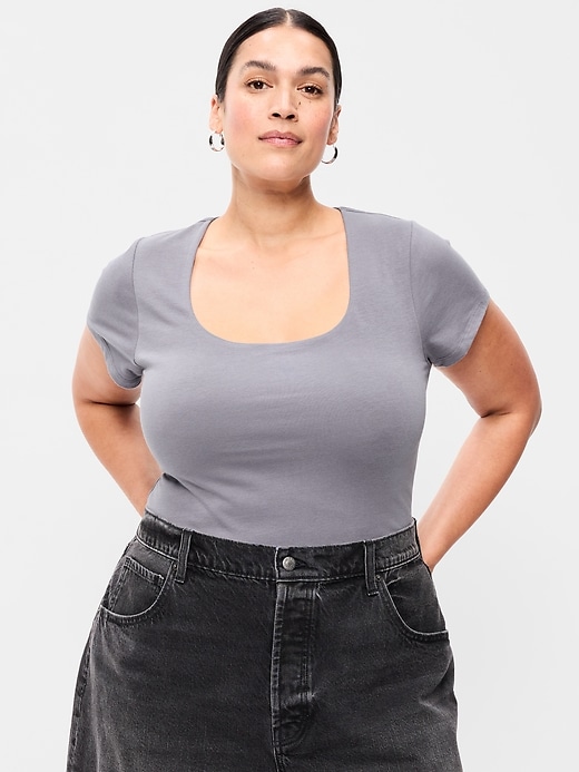 Image number 7 showing, Hug Double-Layer Scoop-Neck Top