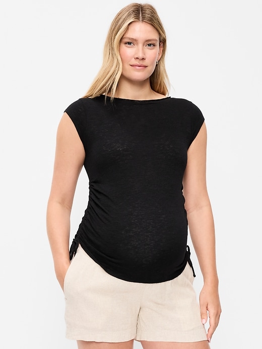 Image number 1 showing, Maternity Side-Cinch Jersey Top