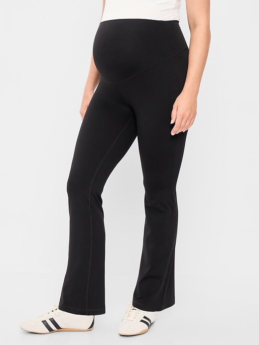 Image number 1 showing, Maternity Full-Panel StudioSmooth Flare Leggings