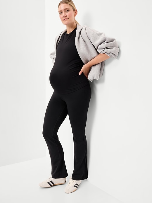 Image number 3 showing, Maternity Full-Panel StudioSmooth Flare Leggings