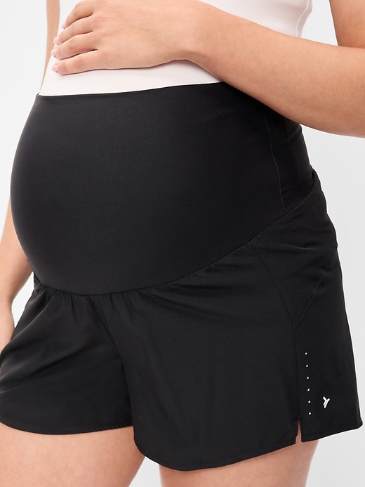 Image number 5 showing, Maternity Rollover-Waist StretchTech Run Shorts -- 3-inch inseam