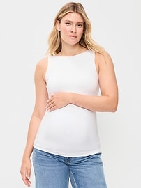 Image number 1 showing, Maternity Slit-Neck Tank Top