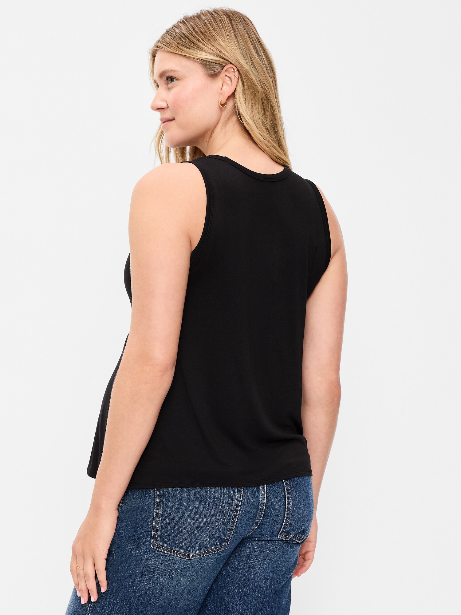Женский топ Old Navy Maternity High-Neck Relaxed Tank Top, цвет: Чёрный — фото 2