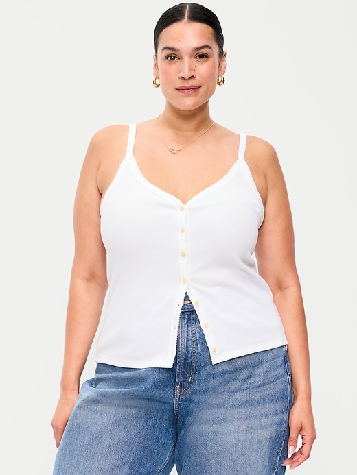 Image number 7 showing, Button-Front Cami Tank Top