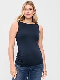 Image number 1 showing, Maternity Slit-Neck Tank Top