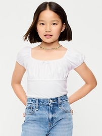 Image number 1 showing, Puff-Sleeve Top for Girls