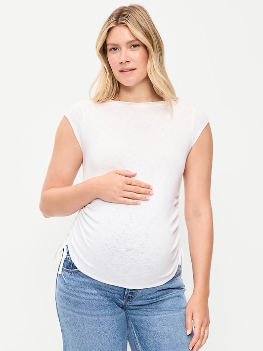 Image number 1 showing, Maternity Side-Cinch Jersey Top