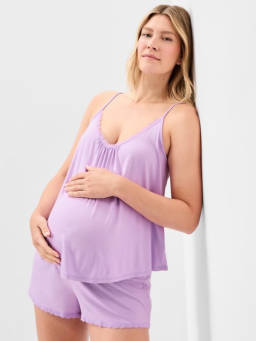 Image number 3 showing, Maternity Jersey Pajama Short Set