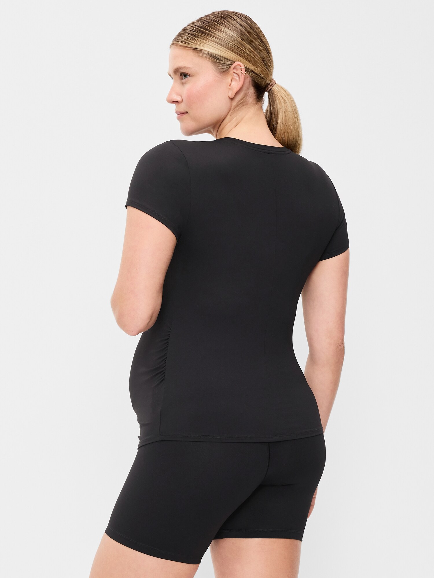 Топ для беременных Old Navy Maternity StudioSmooth из джерси с коротким рукавом, цвет: Чёрный — фото 2
