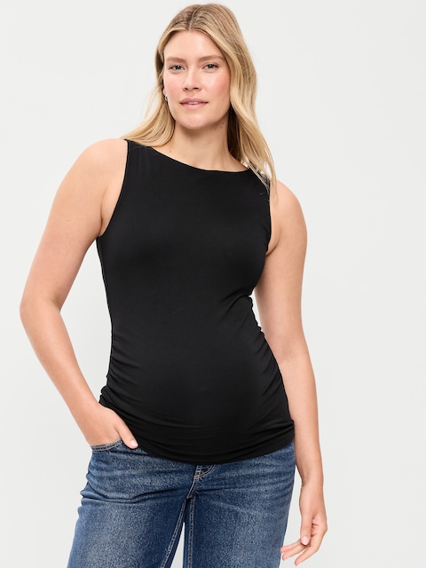 Maternity Slit-Neck Tank Top