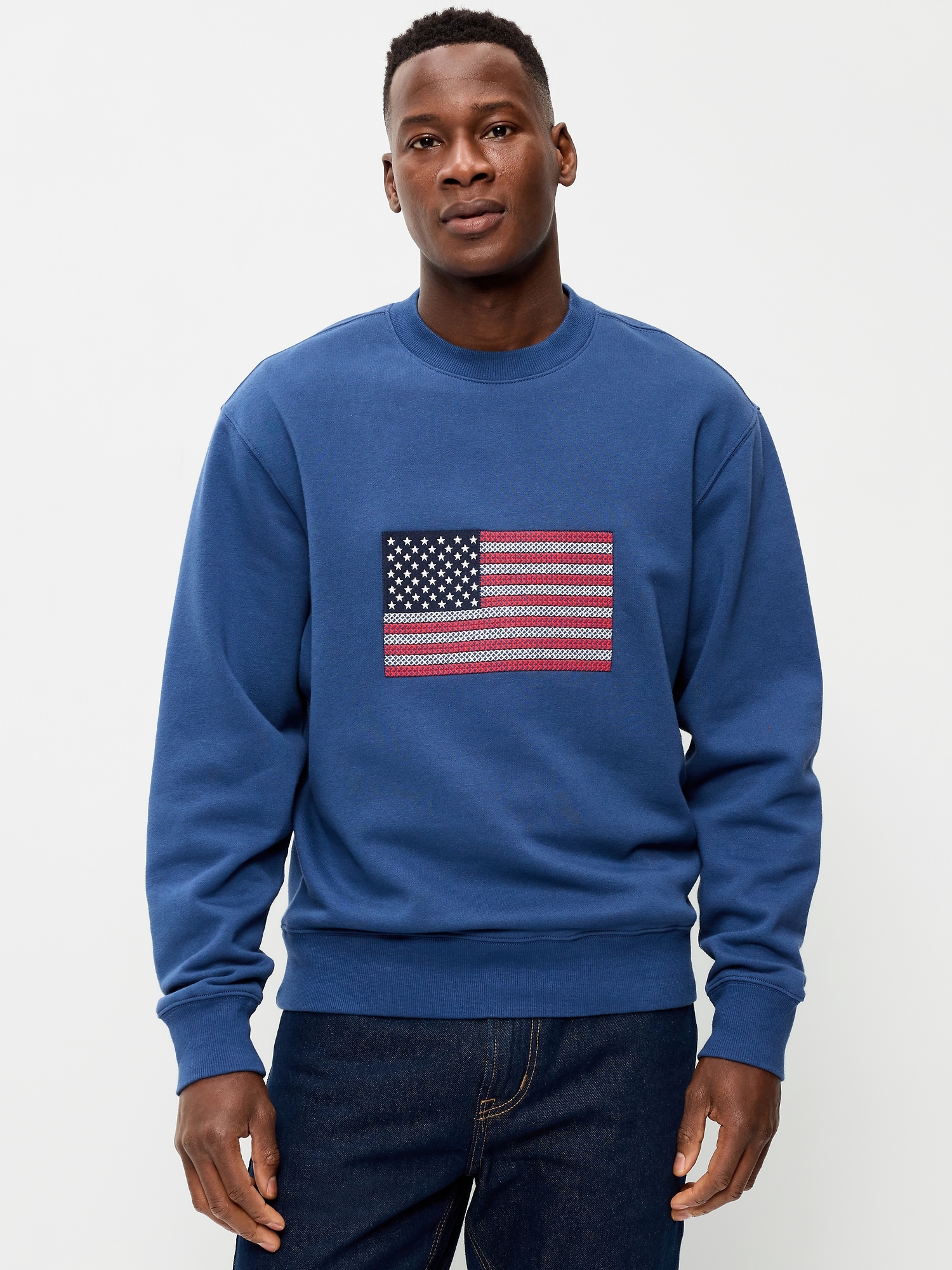 Loose Graphic Crew-Neck Sweatshirt