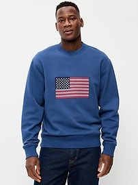 Image number 1 showing, Loose Graphic Crew-Neck Sweatshirt