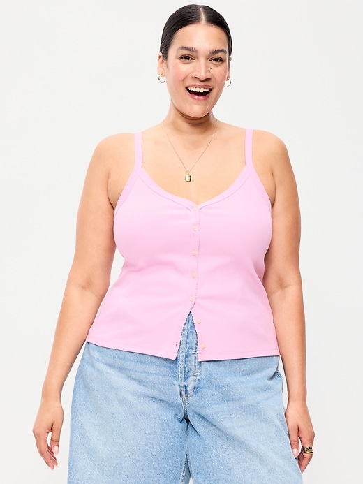 Image number 7 showing, Button-Front Cami Tank Top
