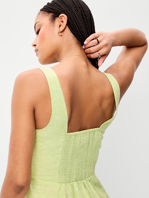 Image number 5 showing, Fit & Flare Linen Mini Dress