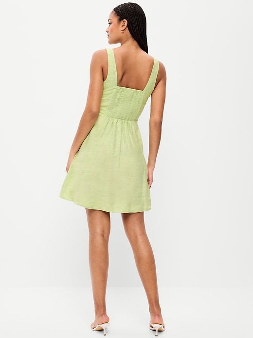 Image number 2 showing, Fit & Flare Linen Mini Dress