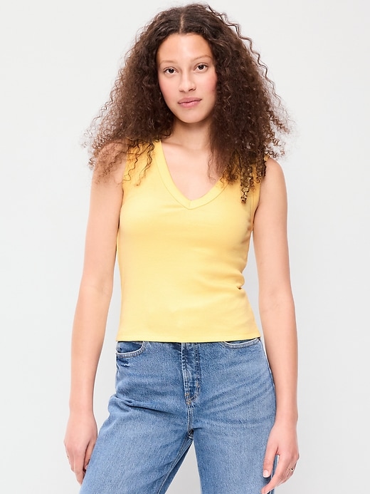 Snug Crop V-Neck Tank Top | Old Navy