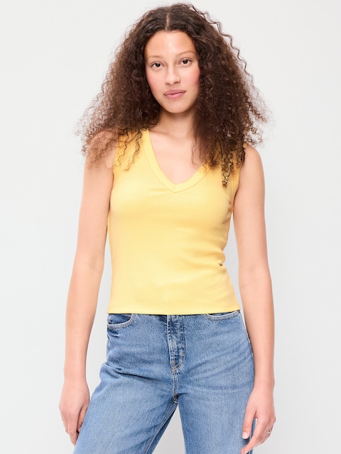 Snug Crop V-Neck Tank Top