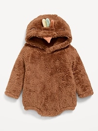 Image number 2 showing, Long-Sleeve Critter Fleece Hooded One-Piece Romper for Baby