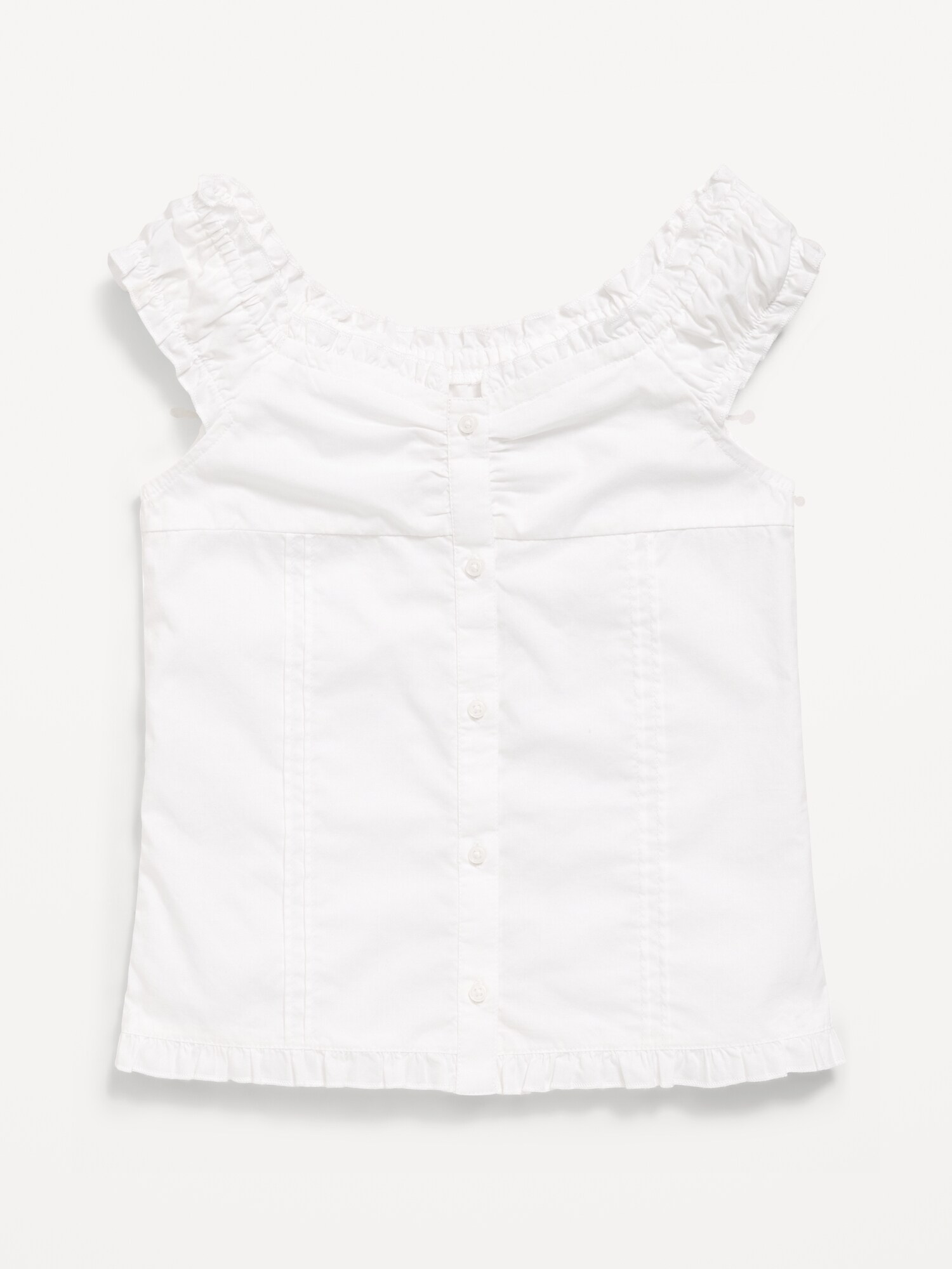 Топ Old Navy Short-Sleeve Sweetheart-Neck Button-Front Top для девочек, цвет: Calla Lilies — фото 2