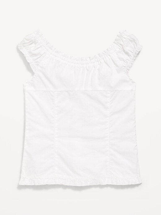 Image number 3 showing, Short-Sleeve Sweetheart-Neck Button-Front Top for Girls