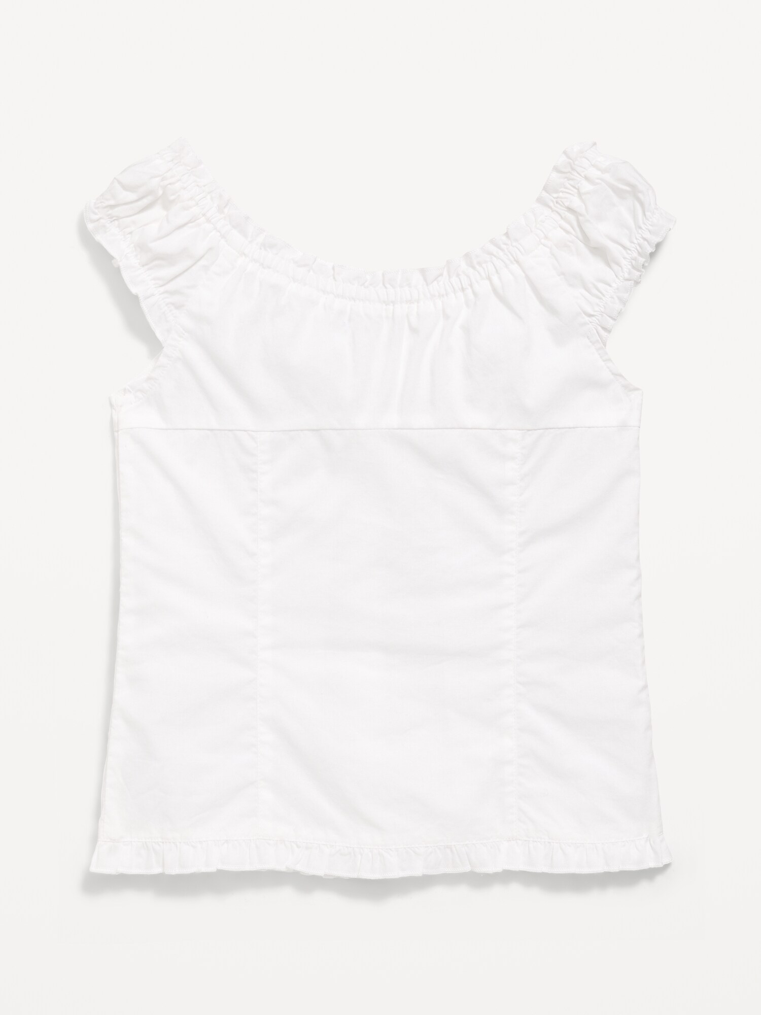 Топ Old Navy Short-Sleeve Sweetheart-Neck Button-Front Top для девочек, цвет: Calla Lilies — фото 3