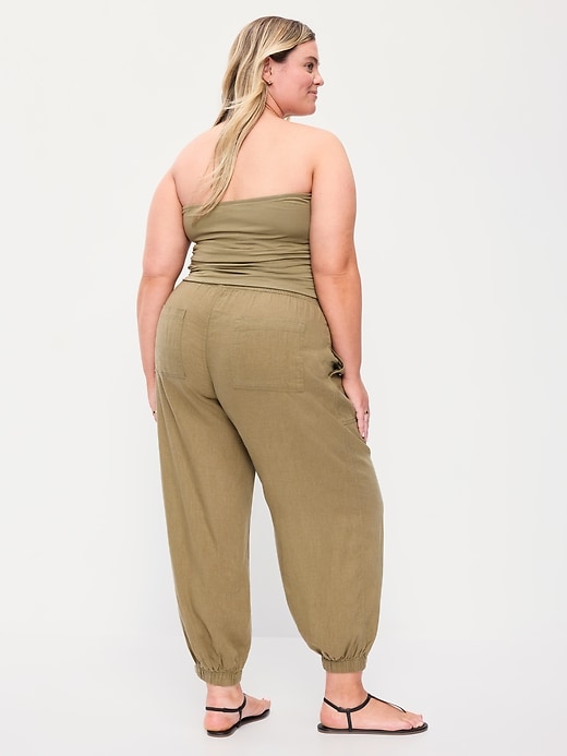 Image number 2 showing, Mid-Rise Linen-Blend Cinched-Ankle Pants