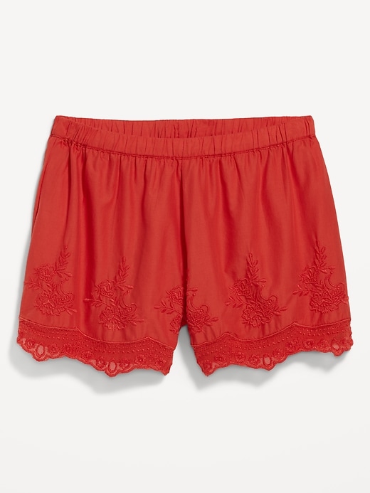 Image number 9 showing, High-Waisted Lace-Trim Shorts
