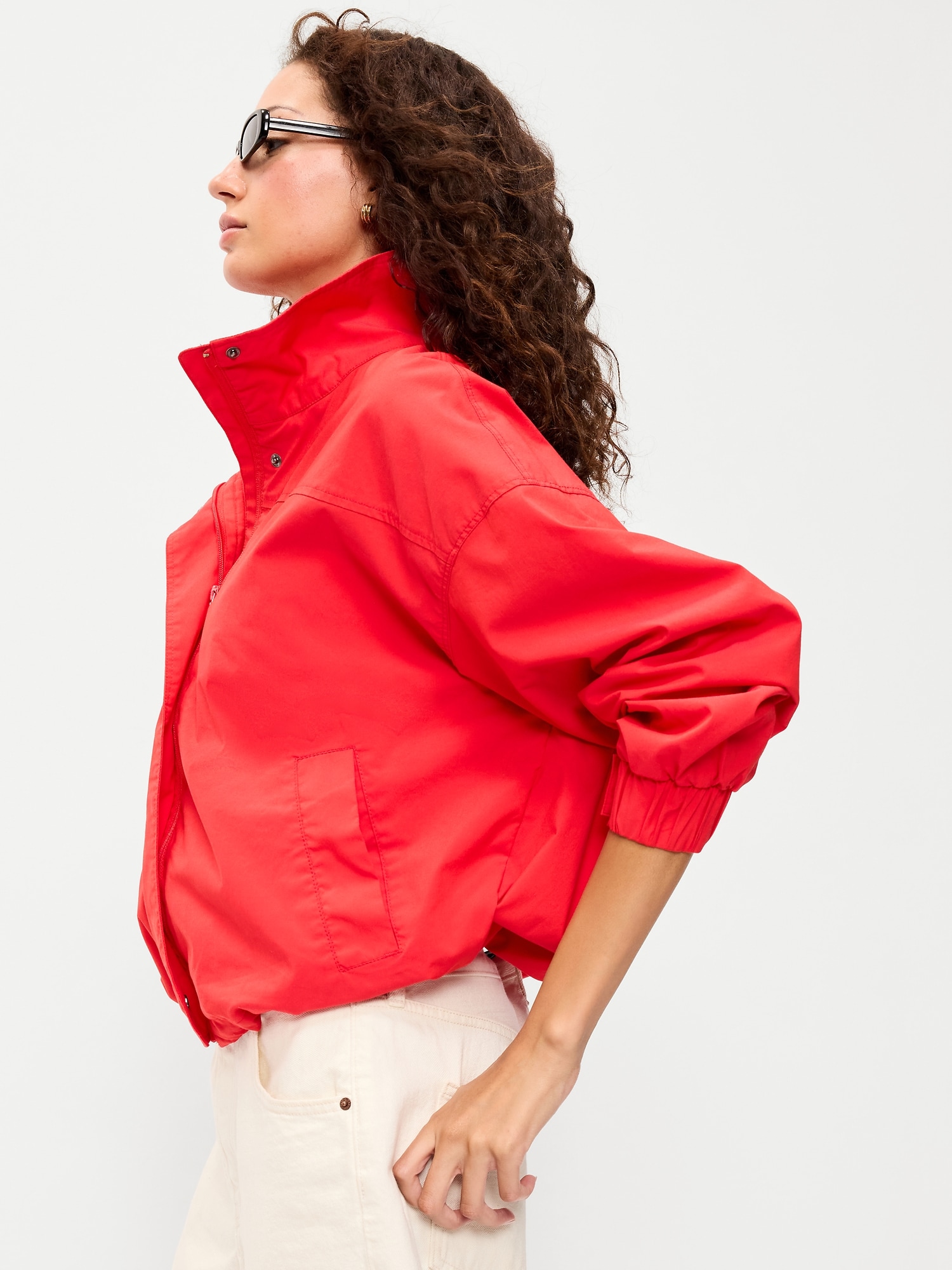Full-Zip Poplin Jacket