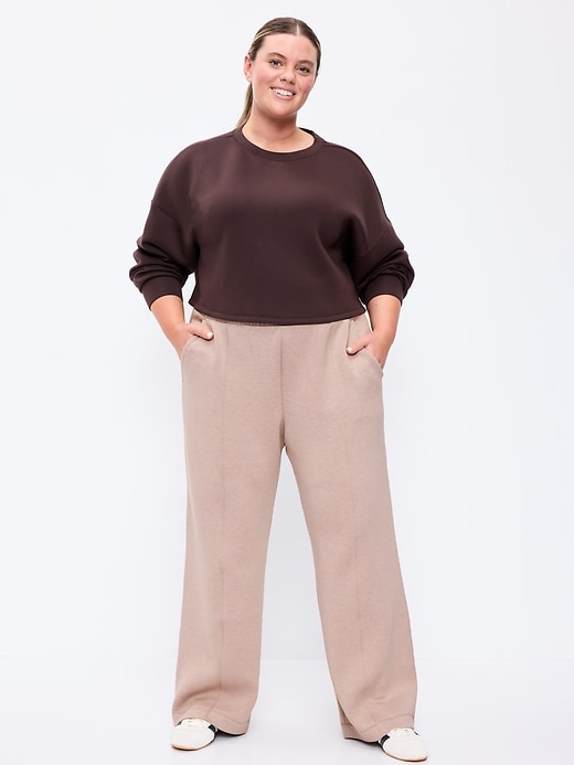 Image number 5 showing, High-Waisted Bounce Fleece Wide-Leg Sweatpants