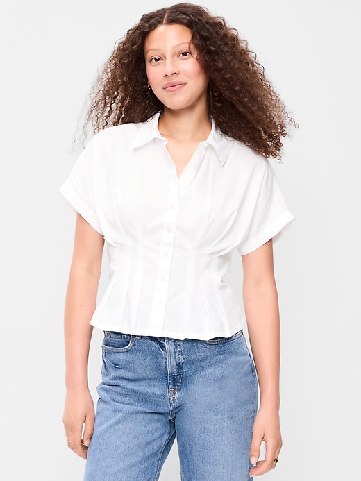 Image number 4 showing, Slim-Waisted Button-Down Shirt