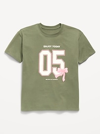 Image number 1 showing, Oversized Short-Sleeve Graphic Tunic T-Shirt for Girls