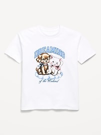 Image number 1 showing, Oversized Short-Sleeve Graphic Tunic T-Shirt for Girls