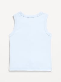 Image number 3 showing, Fitted Sleeveless Ribbed Button-Front Top for Girls