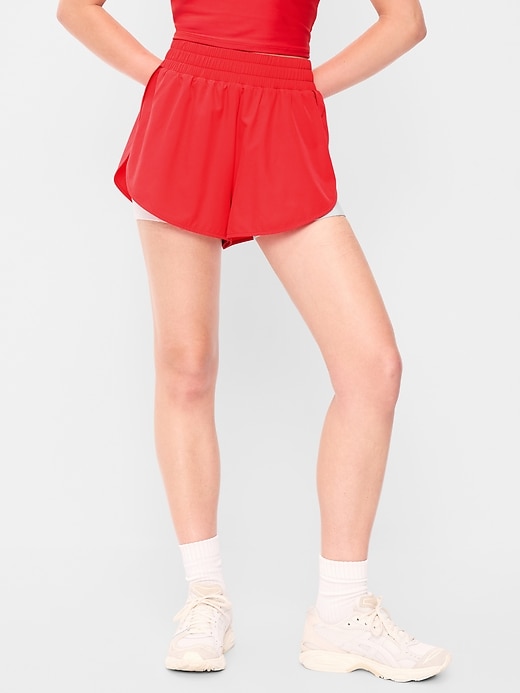 Image number 1 showing, High-Waisted StretchTech 2-In-1 Run Shorts
