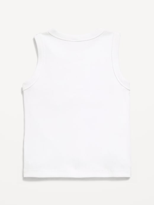 Image number 3 showing, Fitted Sleeveless Ribbed Button-Front Top for Girls