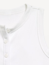 Image number 4 showing, Fitted Sleeveless Ribbed Button-Front Top for Girls