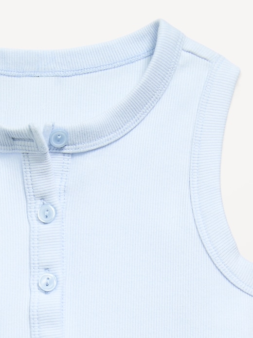 Image number 4 showing, Fitted Sleeveless Ribbed Button-Front Top for Girls