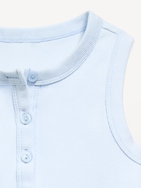 Image number 4 showing, Fitted Sleeveless Ribbed Button-Front Top for Girls
