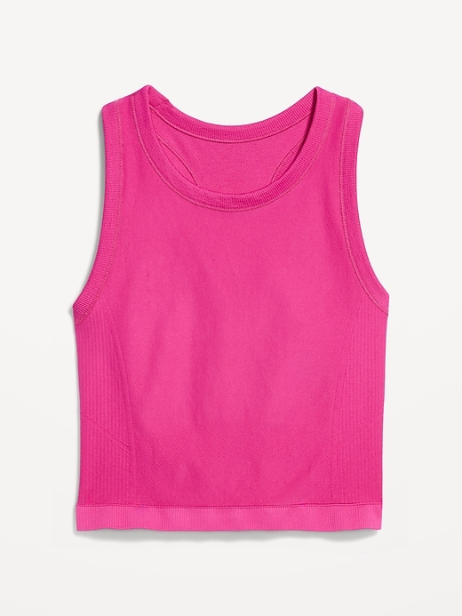 Image number 9 showing, Seamless Fitted High-Neck Crop Top