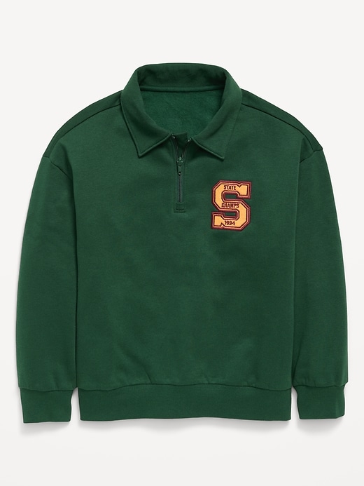Image number 1 showing, Oversized Collared Fleece Quarter-Zip for Boys