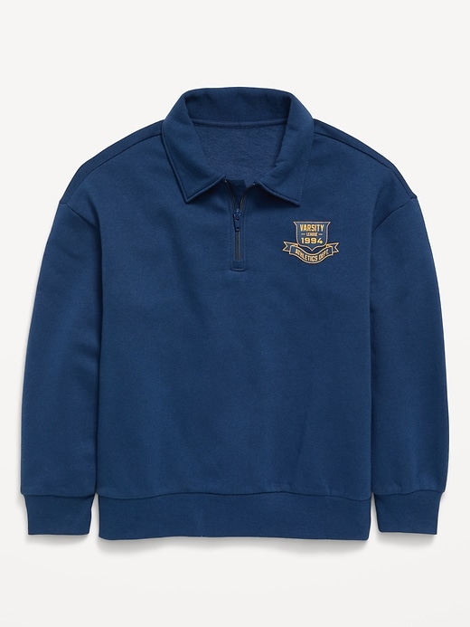 Image number 1 showing, Oversized Collared Fleece Quarter-Zip for Boys