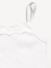 Image number 2 showing, Fitted Ribbed Lace-Trim Cami for Girls
