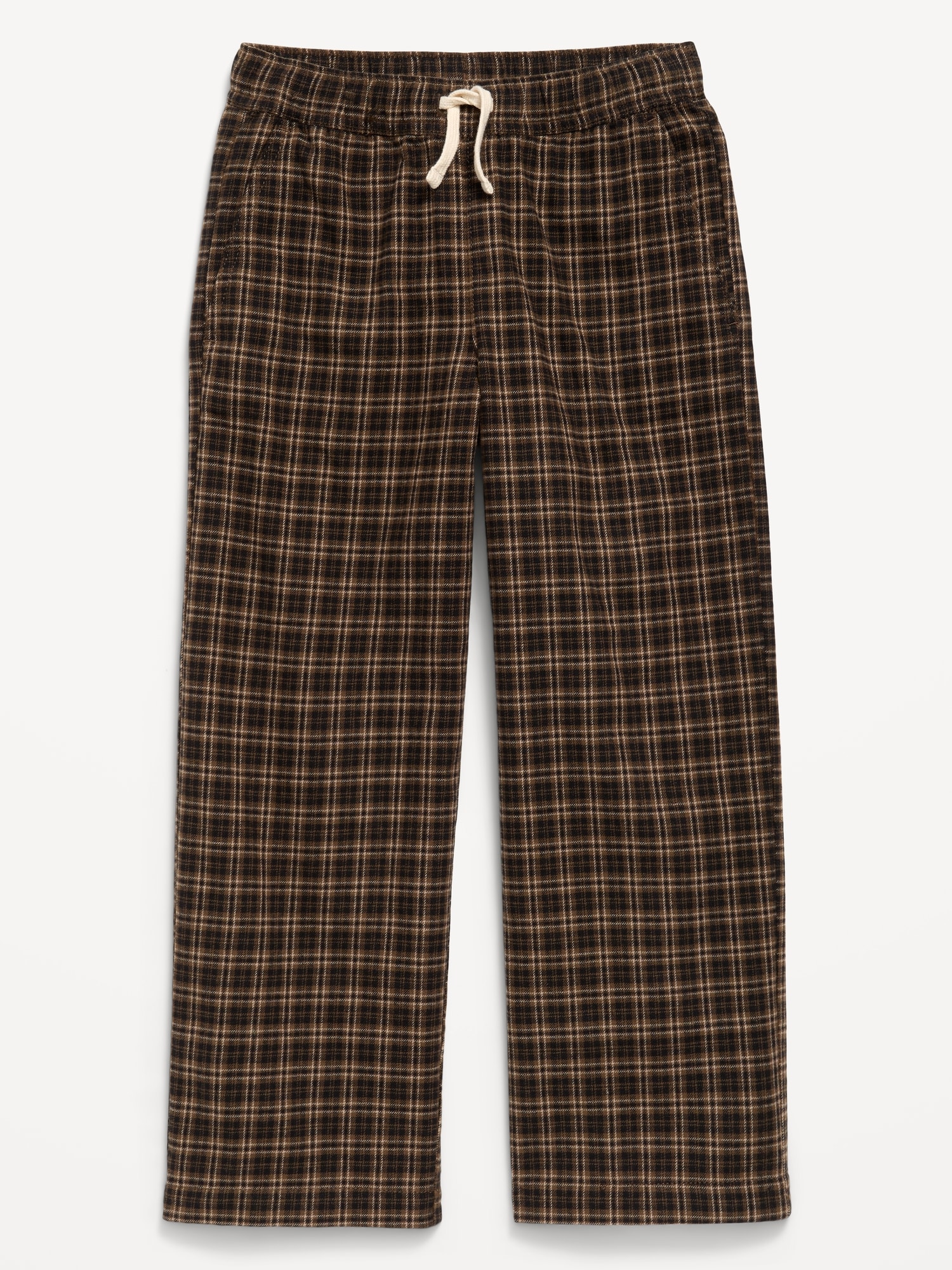 Pull-On Baggy Plaid Flannel Pants for Boys