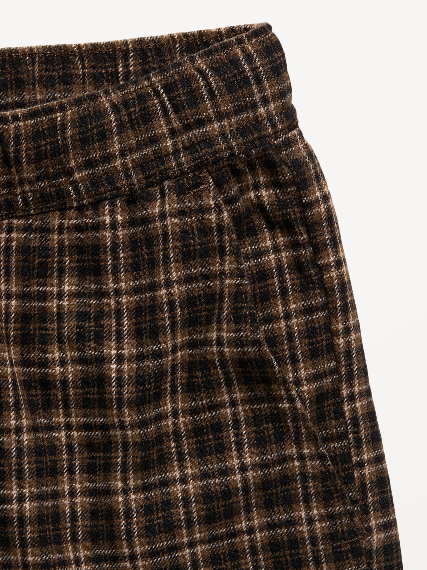 Pull-On Baggy Plaid Flannel Pants for Boys