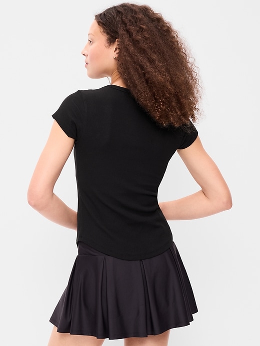 Image number 2 showing, Fitted Crew-Neck Ribbed T-Shirt