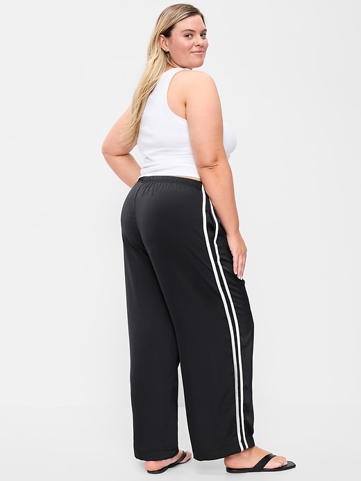 Image number 9 showing, High-Waisted Satin Track Pants
